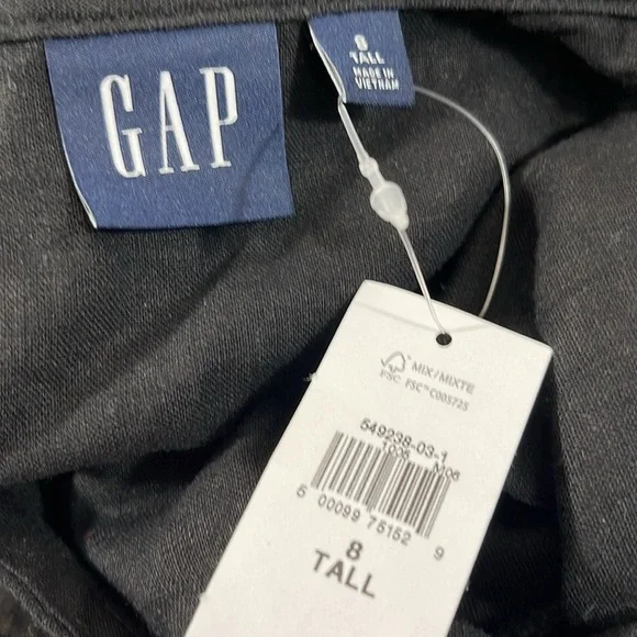 GAP Linen Blend Cutout Midi Dress With Pockets Black Size 8 Tall NEW - Picture 8 of 12